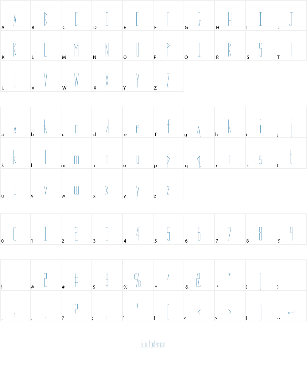Risky 101 Font Character